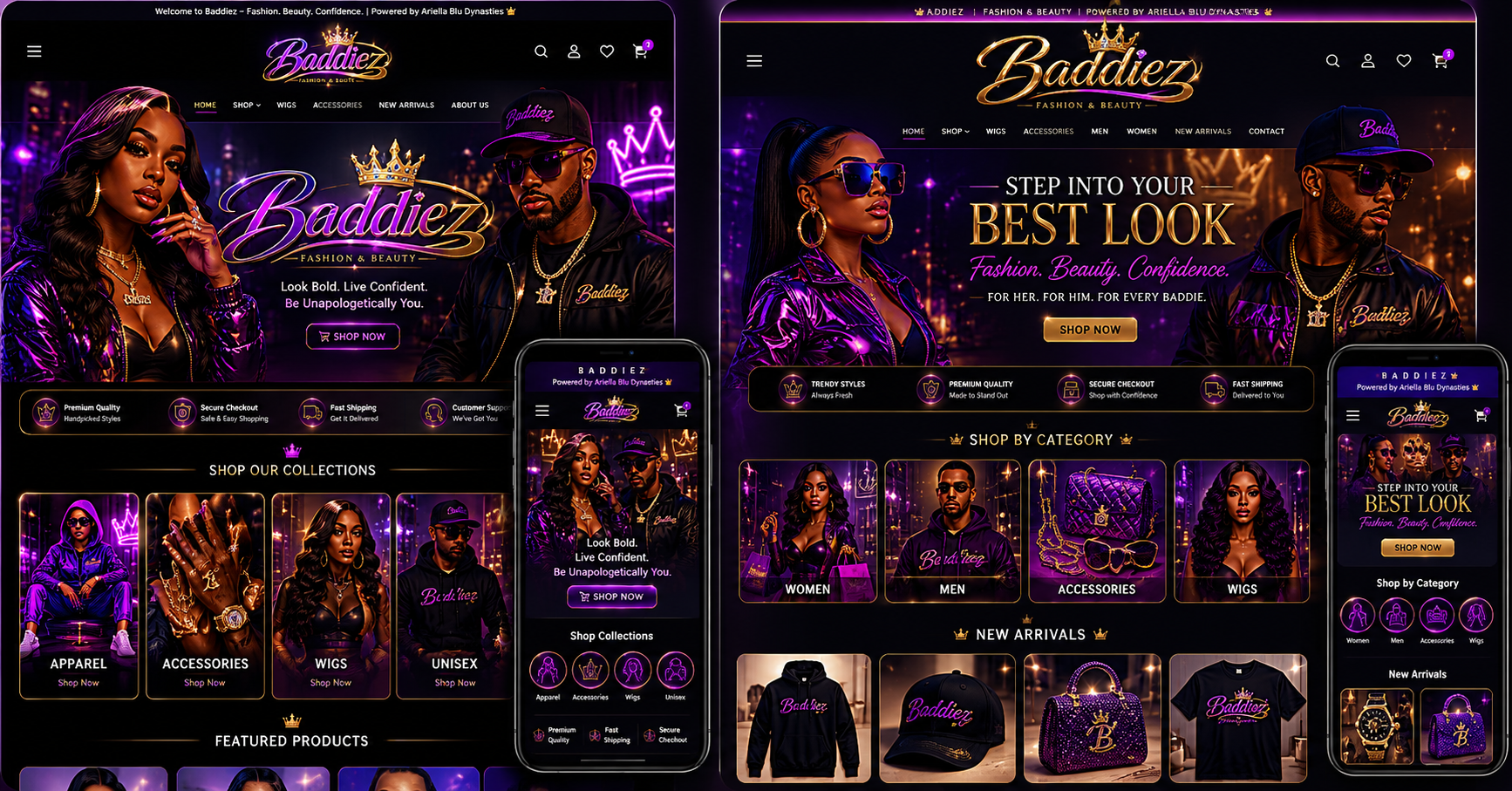 Baddiez luxury fashion and beauty theme